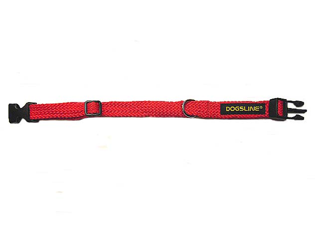 HALSBAND FLACH VON DOGSLINE�  VERSTELLBAR HANDGEFERTIGT FLACHFLECHTSEIL � 13 MM
